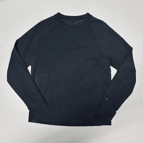 Lululemon City Sweat Crew Neck Soft Stretch French Terry Side Front Pocket Black - Picture 12 of 12